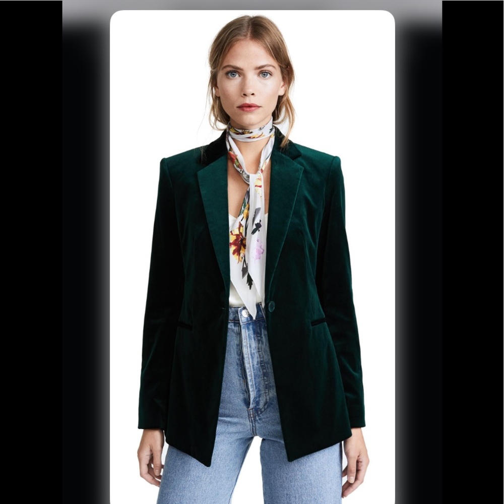 Theory velvet-Power jacket style-blazer-forest gr